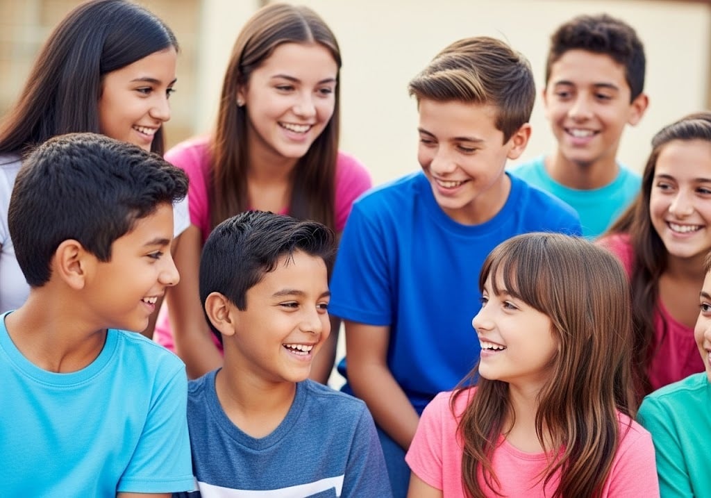 children smiling at a shelter for children in need in the Rio Grande Valley